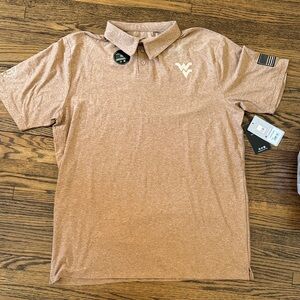 WVU Men's Brown Polo Shirt -NEW WITH TAGS!